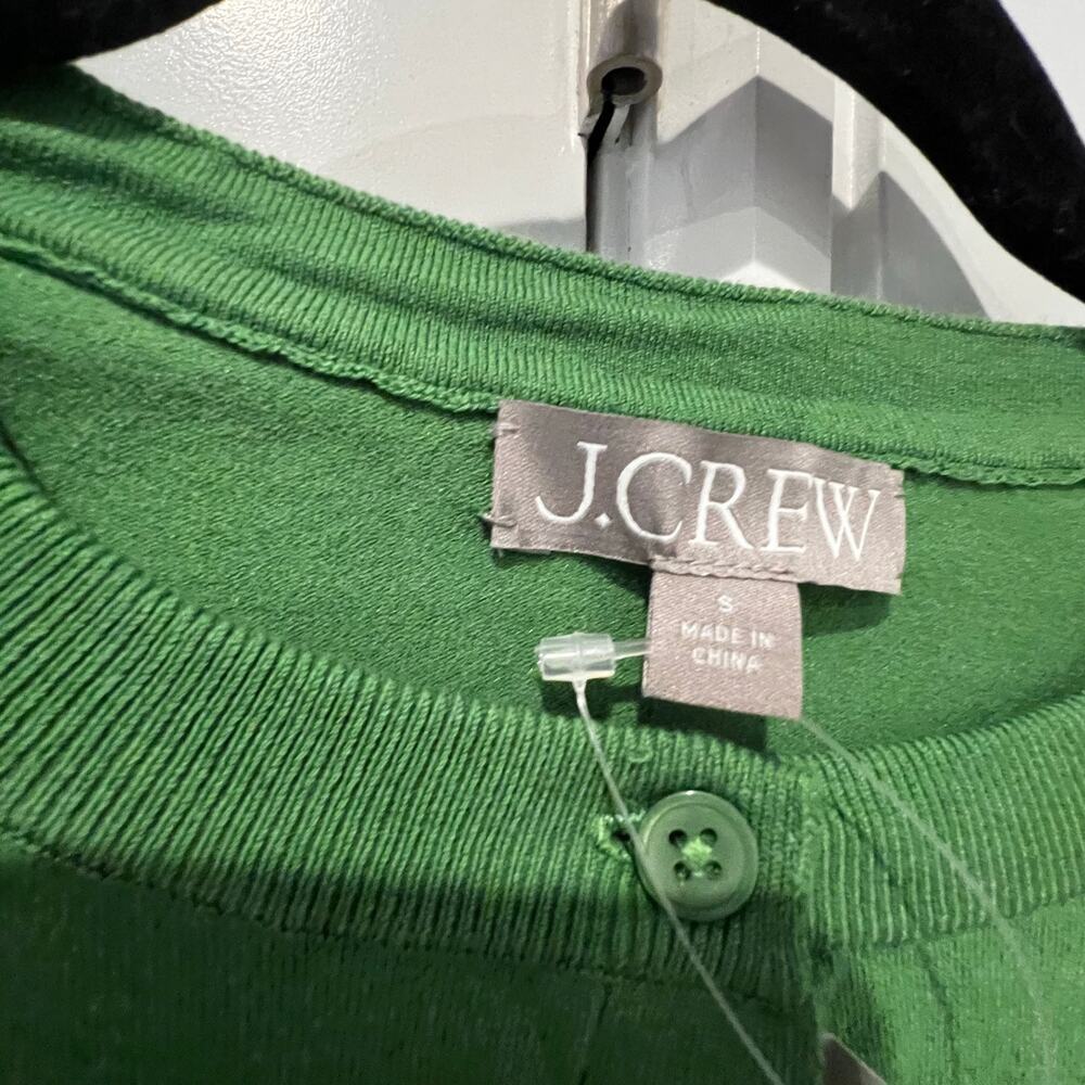 J. Crew Women's Jackie Cardigan Premium Ultra-Fine Cotton Blend Grass Size S NWT - Picture 9 of 11